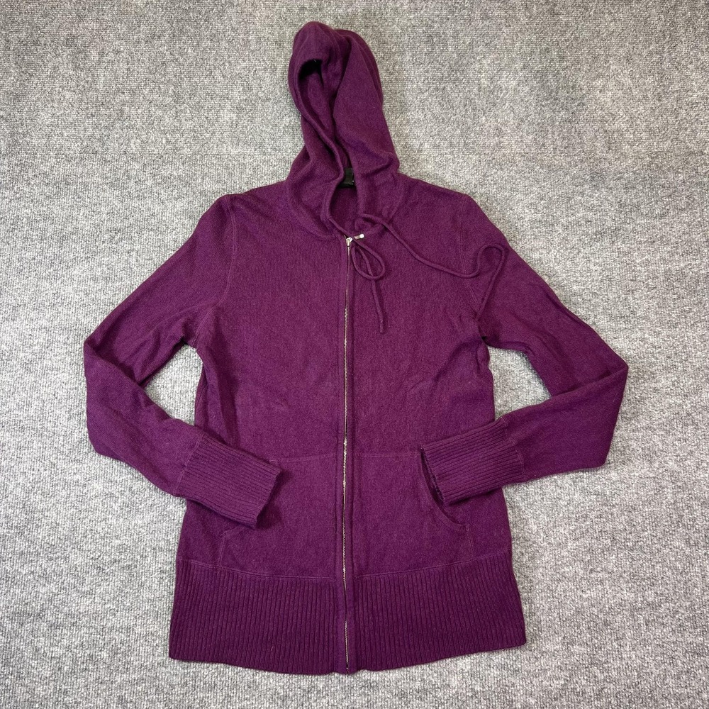 Collection Fiftynine Sweater Womens Medium Purple Cashmere Full Zip Hooded